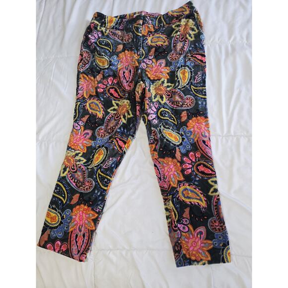 Boden Pants - Boden Paisley Print Cropped Trousers Pants Women Sz 12R Satin High Waist Pockets